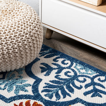Cassis Ornate Ogee Trellis High-low Indoor/outdoor Area Rug